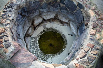 Sulfur mineral water spring in Latvian Kemeri resort