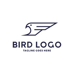 Bird Flying Speed Logo / Letter F for Bird Wings / Creative Concepts of Line Icons and Symbols