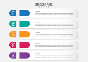 Business infographic labels template with 5 options.Creative concept for infographic..