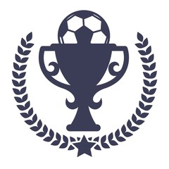 Soccer tournament or football match win prize isolated icon