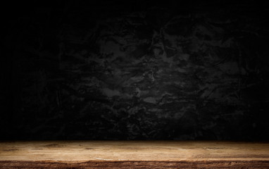 background barrel and worn old table of wood