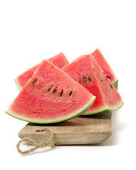 Slice of watermelon on white background 