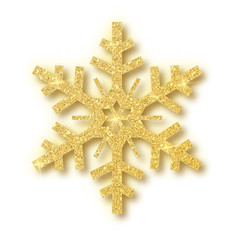 Isolated over white background snowflake. Christmas decor. Vector illustration