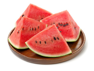Slice of watermelon on white background 