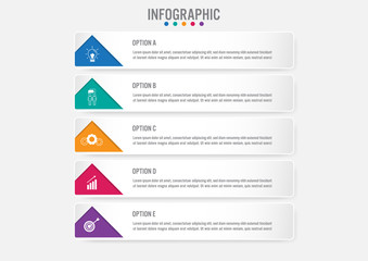 Business infographic labels template with 5 options.Creative concept for infographic..