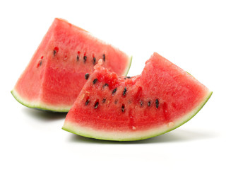 Slice of watermelon on white background 