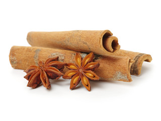 aroma spice on white background