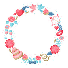 Wedding frame for invitation or greeting card.