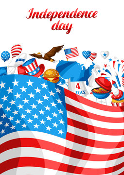 Fourth of July Independence Day greeting card.