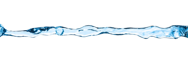 narrow stream of water on an isolated white background