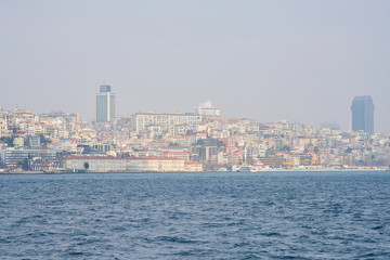 Istanbul skyline and Bosphorus view from Turkey