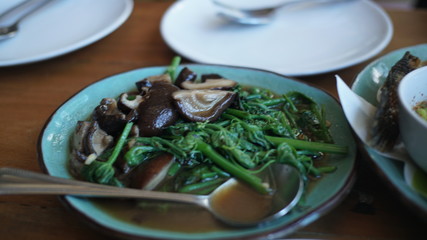 soup with mushrooms and vegetables