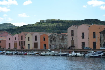 Colorful houses of Bosa town