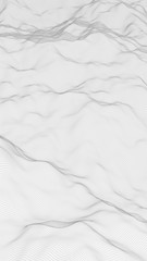 Abstract landscape on a white background. Cyberspace grid. hi tech network. 3d illustration