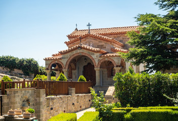 Obraz premium Small stone chapel in Meteora Monastery of St. Stephen, Greece