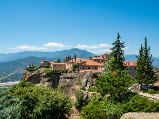 Fototapeta na wymiar View of the monastery of St. Stephen in Meteora, Greece