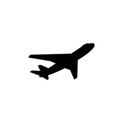 Airplane Icon In Flat Style Vector For Apps, UI, Websites. Black Icon Vector Illustration.