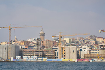 Istanbul skyline and Bosphorus view from Turkey