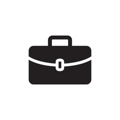 Briefcase Icon In Flat Style Vector For Apps, UI, Websites. Black Icon Vector Illustration.