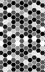 White honeycomb with a gradient color. Isometric geometry. 3D illustration