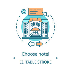 Fototapeta premium Choose hotel concept icon