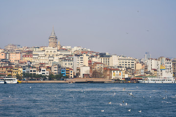 Naklejka premium Istanbul skyline and Bosphorus view from Turkey