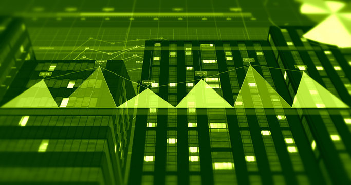 Stock Market Data 3D Illustration Render. Business and Economy Related Concept.