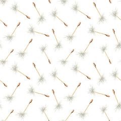 Watercolor seamless pattern with dandelion seeds. Texture for wallpaper, scrapbooking, fabrics, textiles, clothing, packaging, prints.