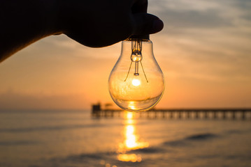 light bulb and the sea