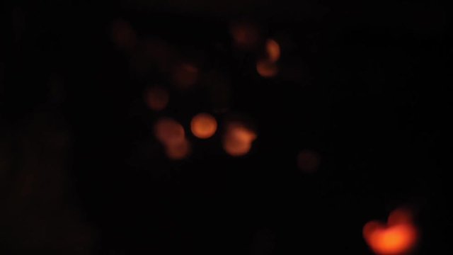 flashing yellow red balls bokeh blur