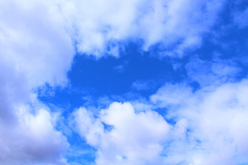 Obraz premium Blue sky and cumulus clouds. Background. Landscape.