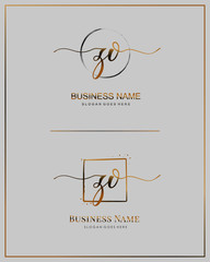 Initial Z O ZO handwriting logo vector. Letter handwritten logo template.