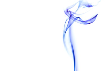 Blue smoke on white background