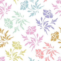 Pastel Stencil Vector seamless pattern background. Perfect use for wallpaper, gift-wrap, fabric, scrap-booking and on many more surfaces.