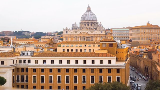 View of old town Rome and Basilica of St. Peter