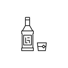 rock bottle glass icon. Element of rock and roll icon. Thin line icon for website design and development, app development. Premium icon