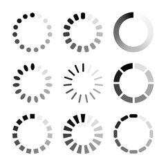 Set of vector loading Icon. Futuristic progress bar design.