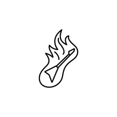 rock, guitar, fire, flame icon. Element of rock and roll icon. Thin line icon for website design and development, app development. Premium icon