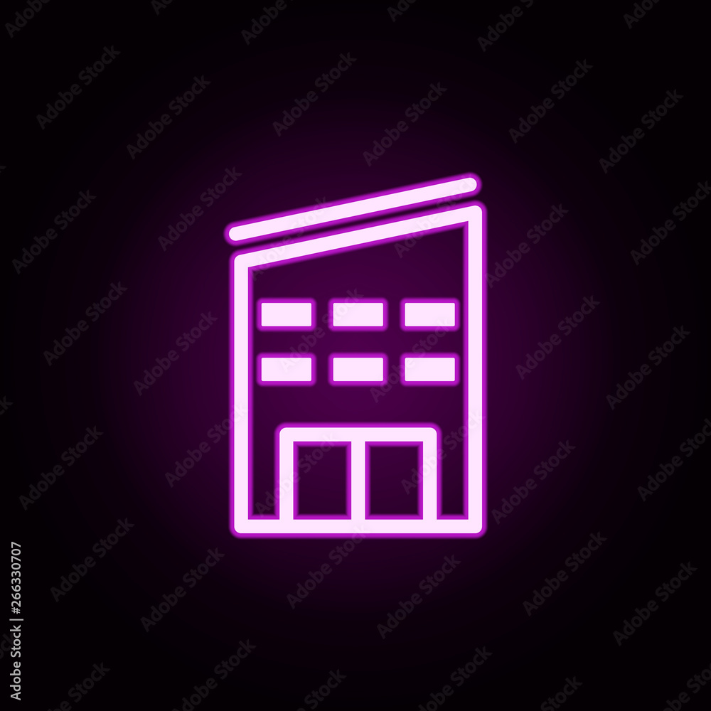 Poster building neon icon. elements of building set. simple icon for websites, web design, mobile app, info