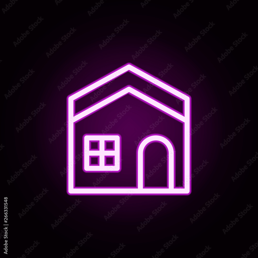 Poster building home neon icon. elements of building set. simple icon for websites, web design, mobile app,