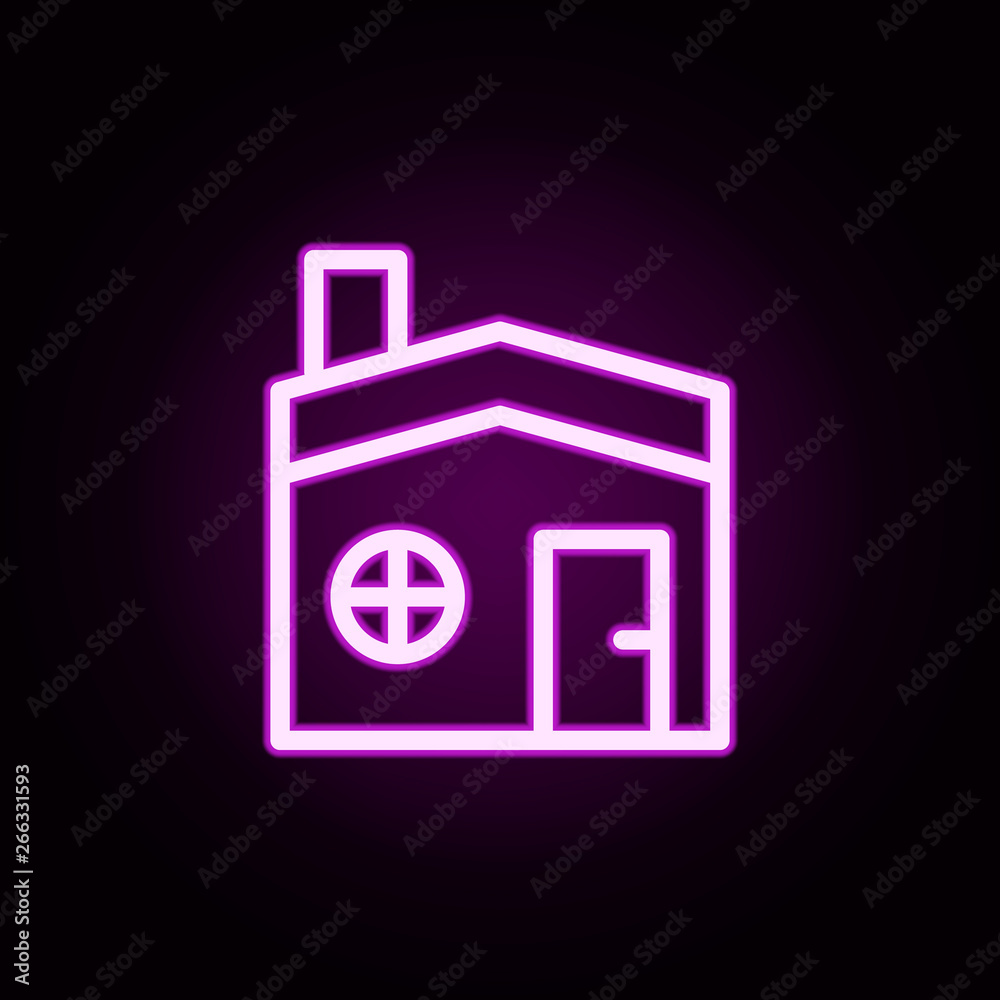 Poster building home neon icon. elements of building set. simple icon for websites, web design, mobile app,