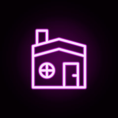 building home neon icon. Elements of building set. Simple icon for websites, web design, mobile app, info graphics