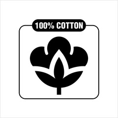 One Hundred Percent Cotton Icon, 100% Cotton Icon, Cotton Flower Icon, Cotton Ball, Cotton Fiber