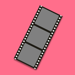 Sign film strip isolated on pink background.