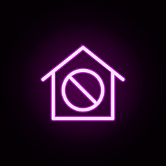 real estate no house neon icon. Elements of building set. Simple icon for websites, web design, mobile app, info graphics