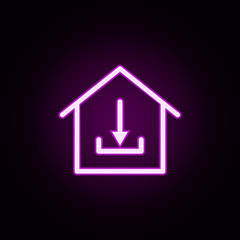 real estate download neon icon. Elements of building set. Simple icon for websites, web design, mobile app, info graphics