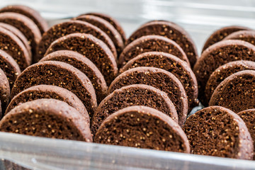 Poppy Seeds Cookies with Cocoa Chocolate in Plastic Cup Package / Container.