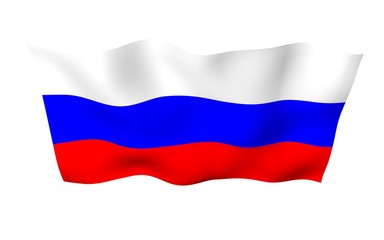 Waving flag of the Russian Federation. The National. State symbol of the Russia. 3D illustration