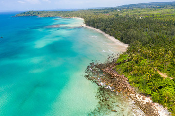 Aerial view. Beautiful tropical beach in island Koh Kood Thailand
