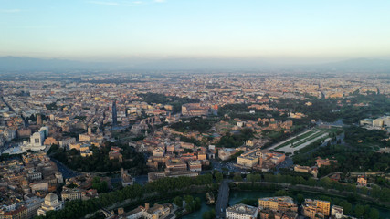 Fototapeta premium Aerial view of Rome, Italy. Coliseum. Bird’s eye view of Italian ancient city.